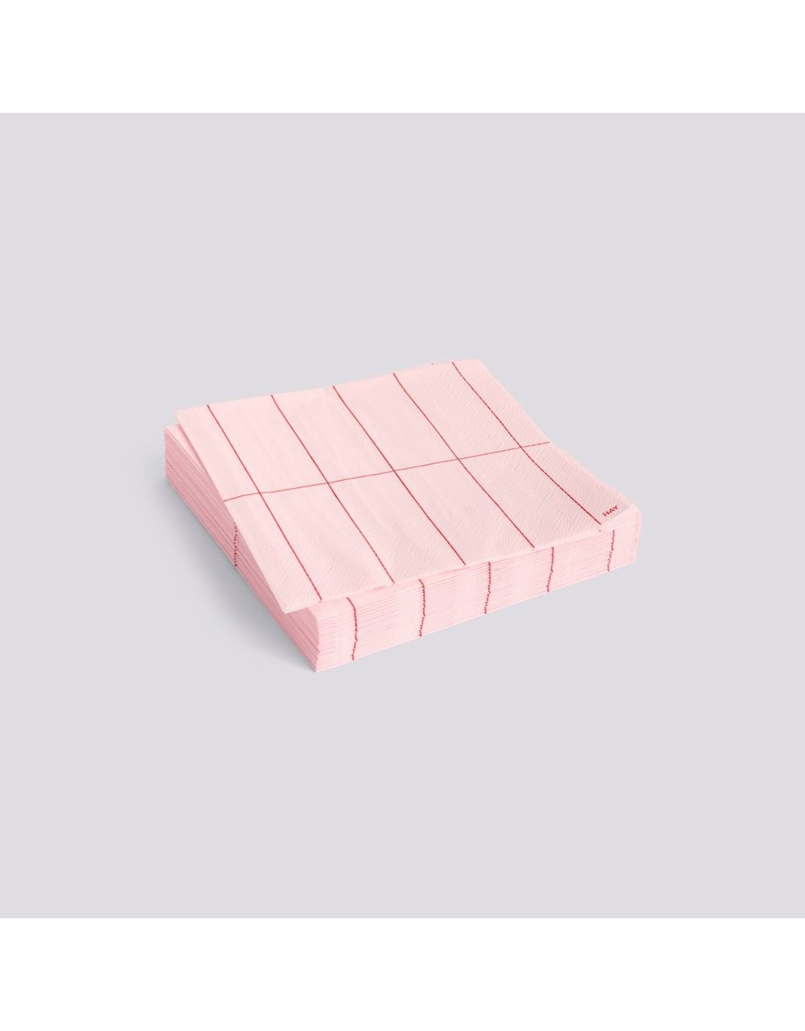 HAY Pattern Napkins-Set of 20 Dinner-Light pink and red grid