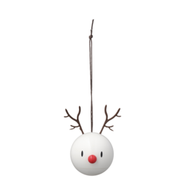 Hoptimist Hoptimist Reindeer Ornament 2 pcs. White