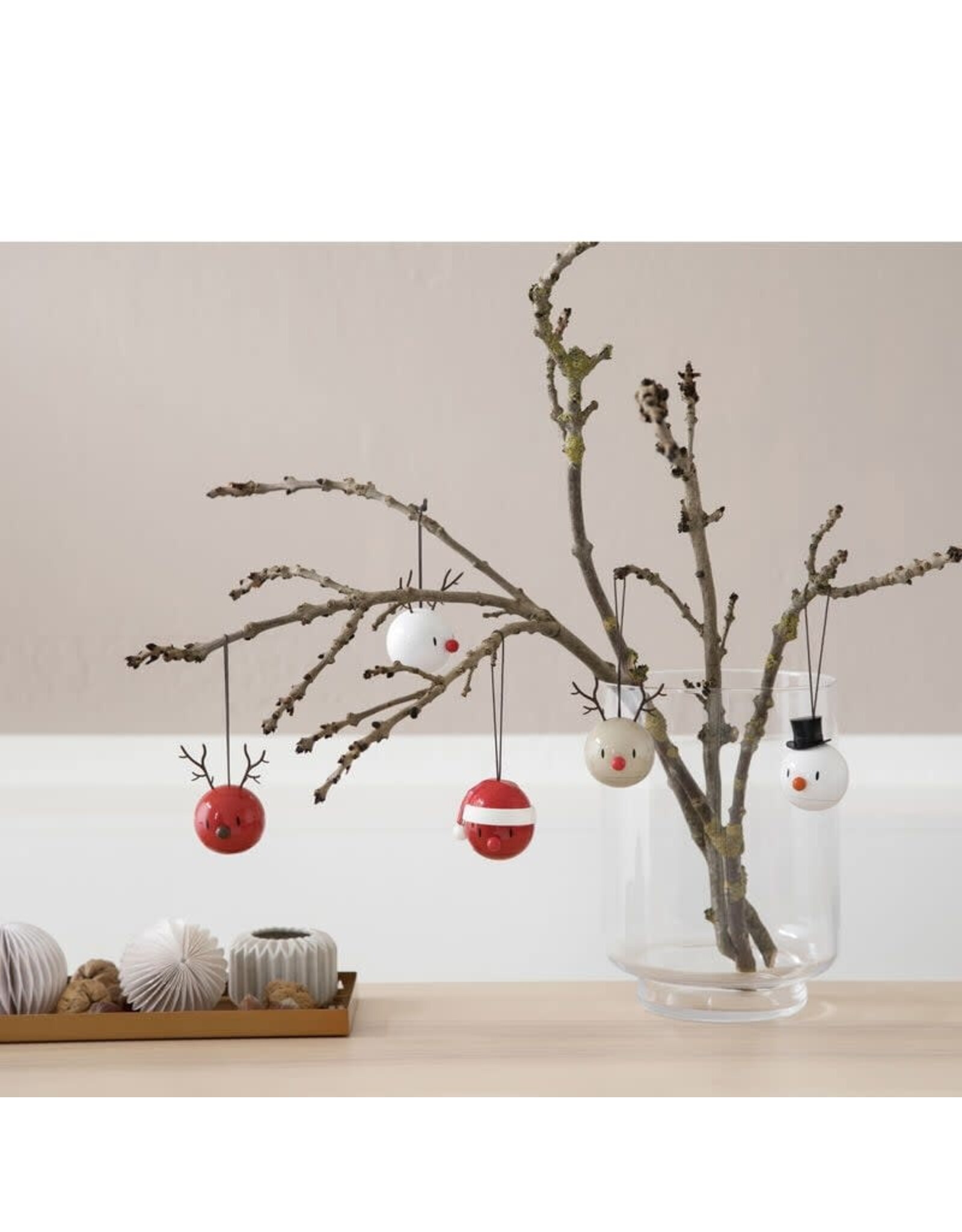 Hoptimist Hoptimist Reindeer Ornament 2 pcs. White
