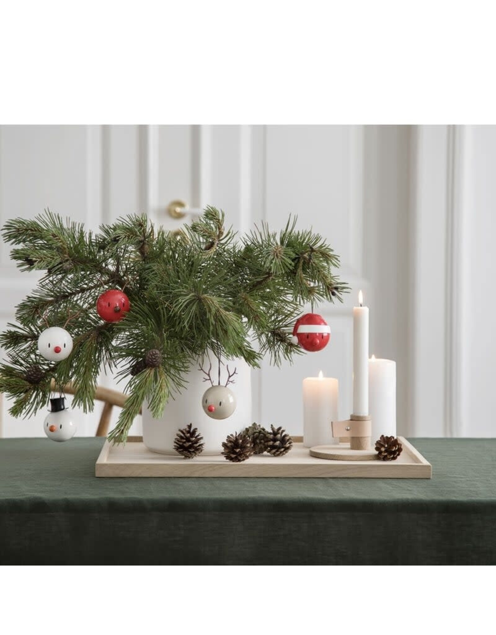 Hoptimist Hoptimist Reindeer Ornament 2 pcs. White