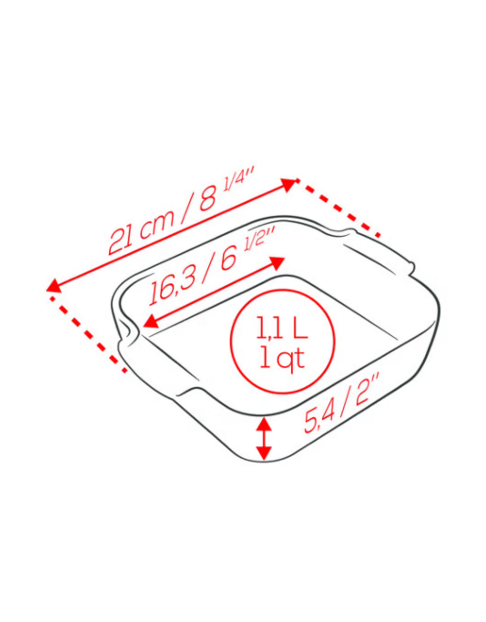 Peugeot France Appolia Vierkante keramische ovenschaal bosgroen 21 cm