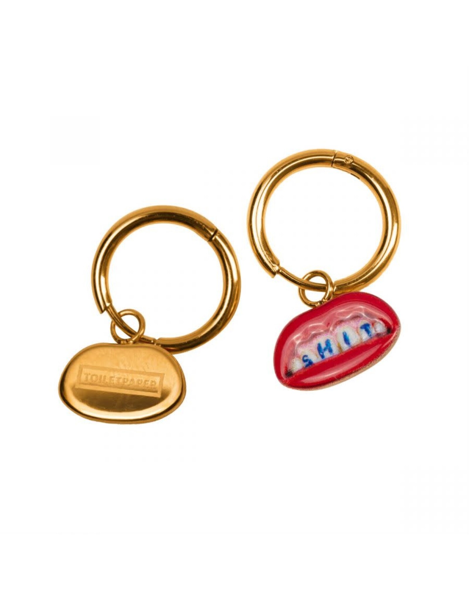 Seletti SHIT dangling earrings - Toiletpaper Jewels