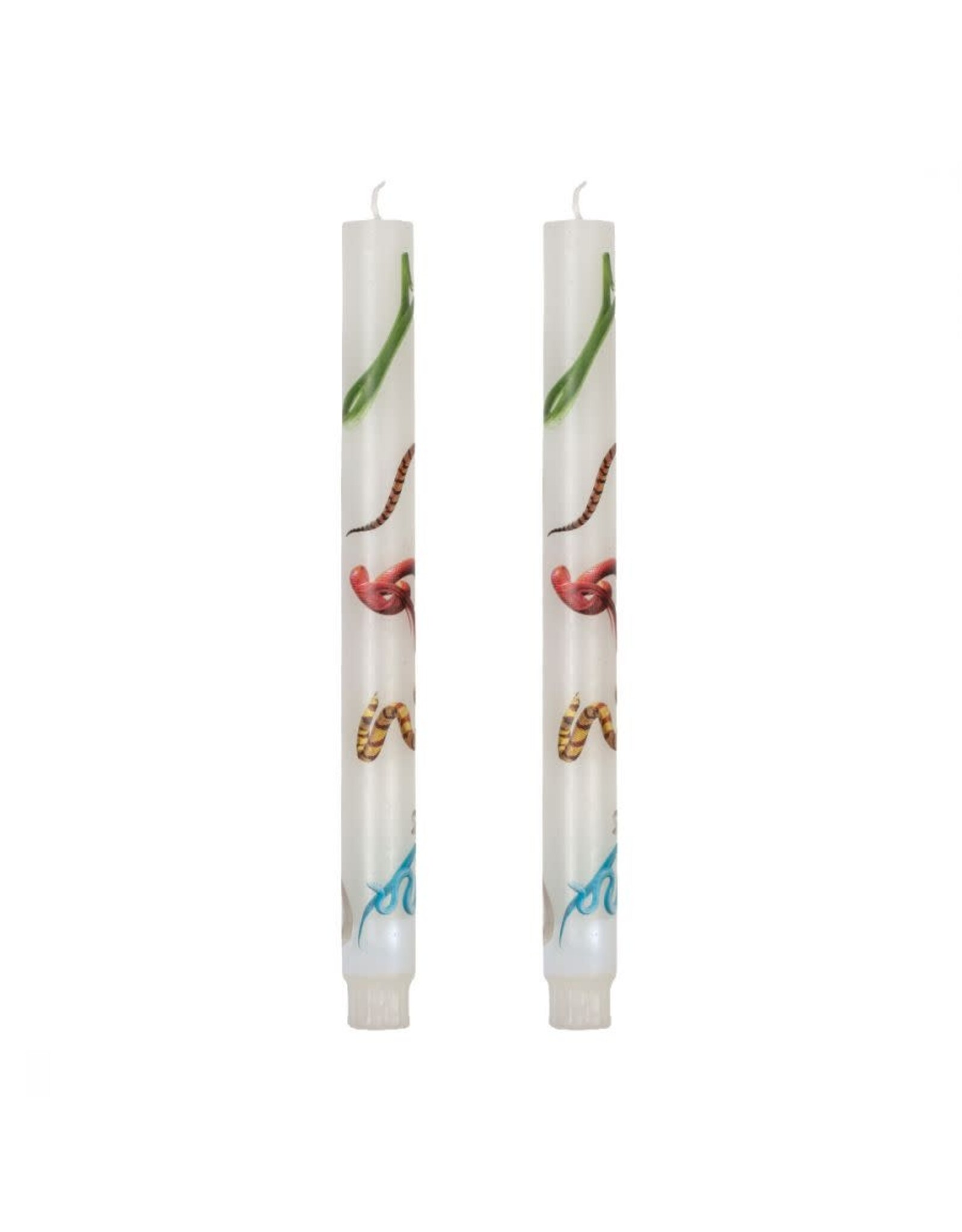 Seletti TOILETPAPER Set of 2 Stem Candles SNAKES WHITE