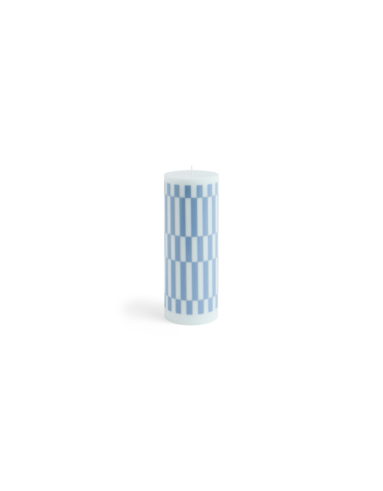 HAY Column Candle-Large-Light blue and dusty blue check