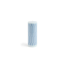 HAY Column Candle-Large-Light blue and dusty blue check