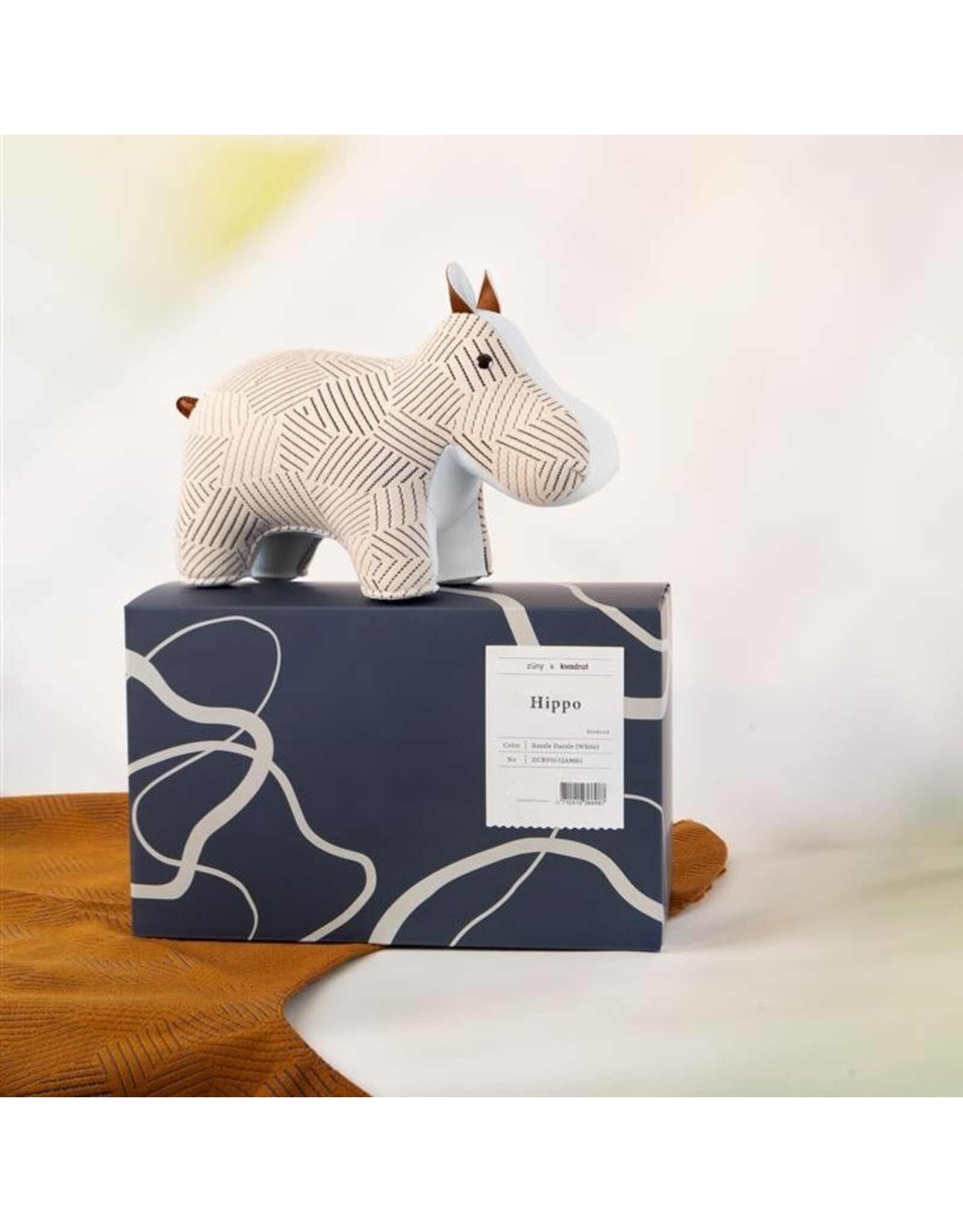 Zuny Zuny Bookend, 1kg, Hippo K-Razzle D, white