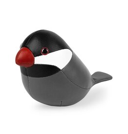 Zuny Zuny Paperweight, 0.25kg, Java Sparrow, grey & black