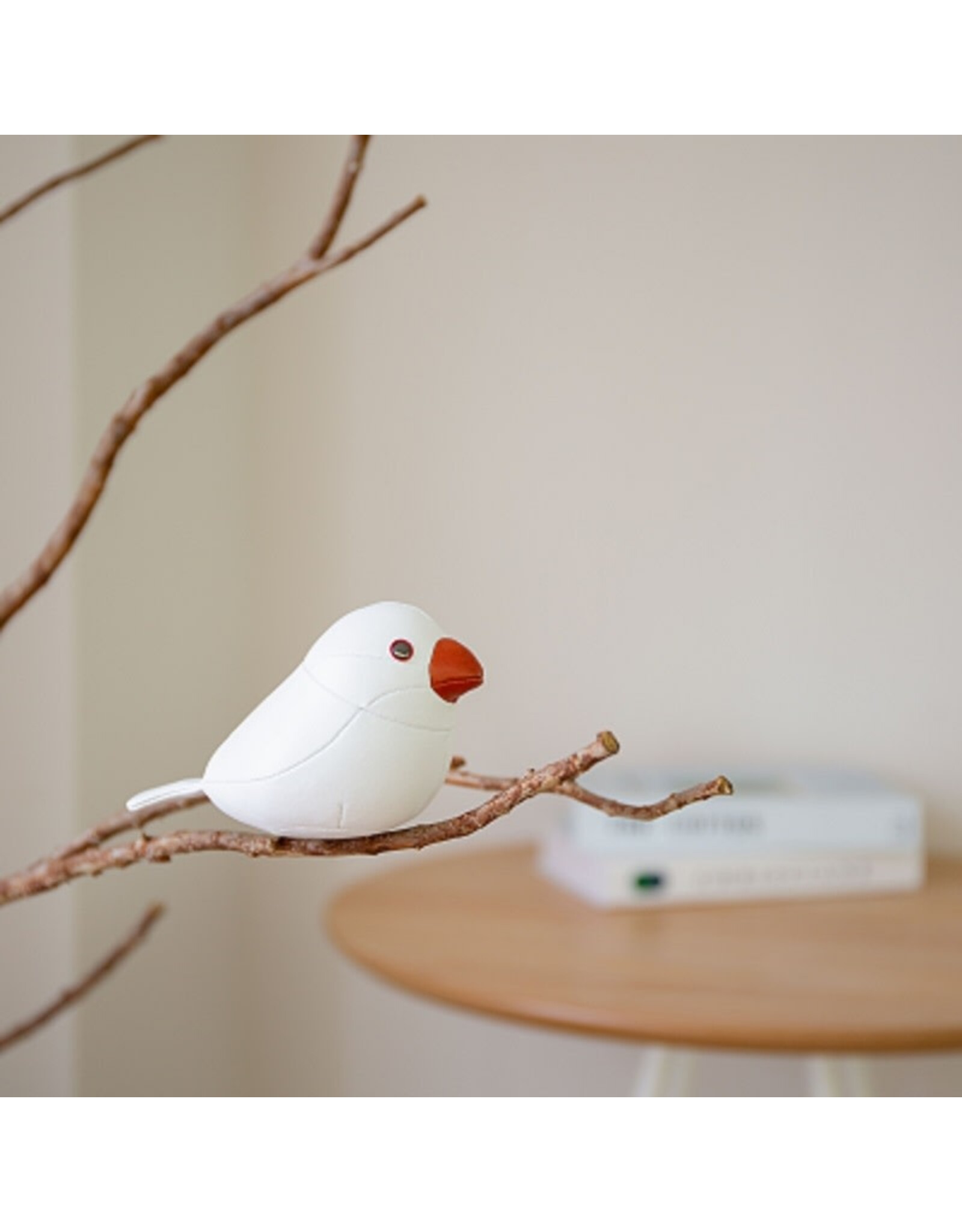 Zuny Zuny Mini Paperweight, 0.12kg, Java Sparrow, white & red