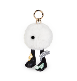 Zuny Zuny Bag Charm, Nyra, white & black velcro