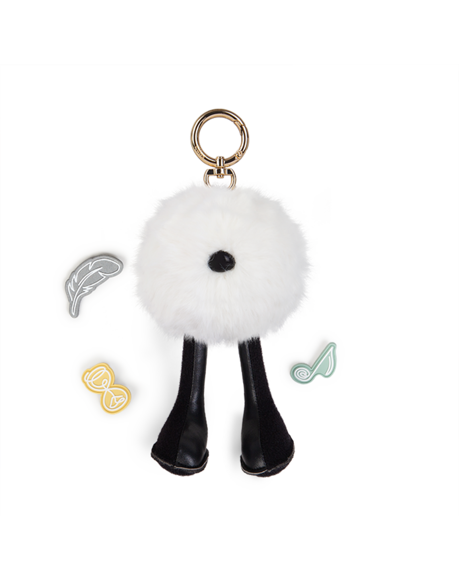 Zuny Zuny Bag Charm, Nyra, white & black velcro