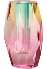 Crystal vase, pink ombre, 12,5x5x7,5 cm