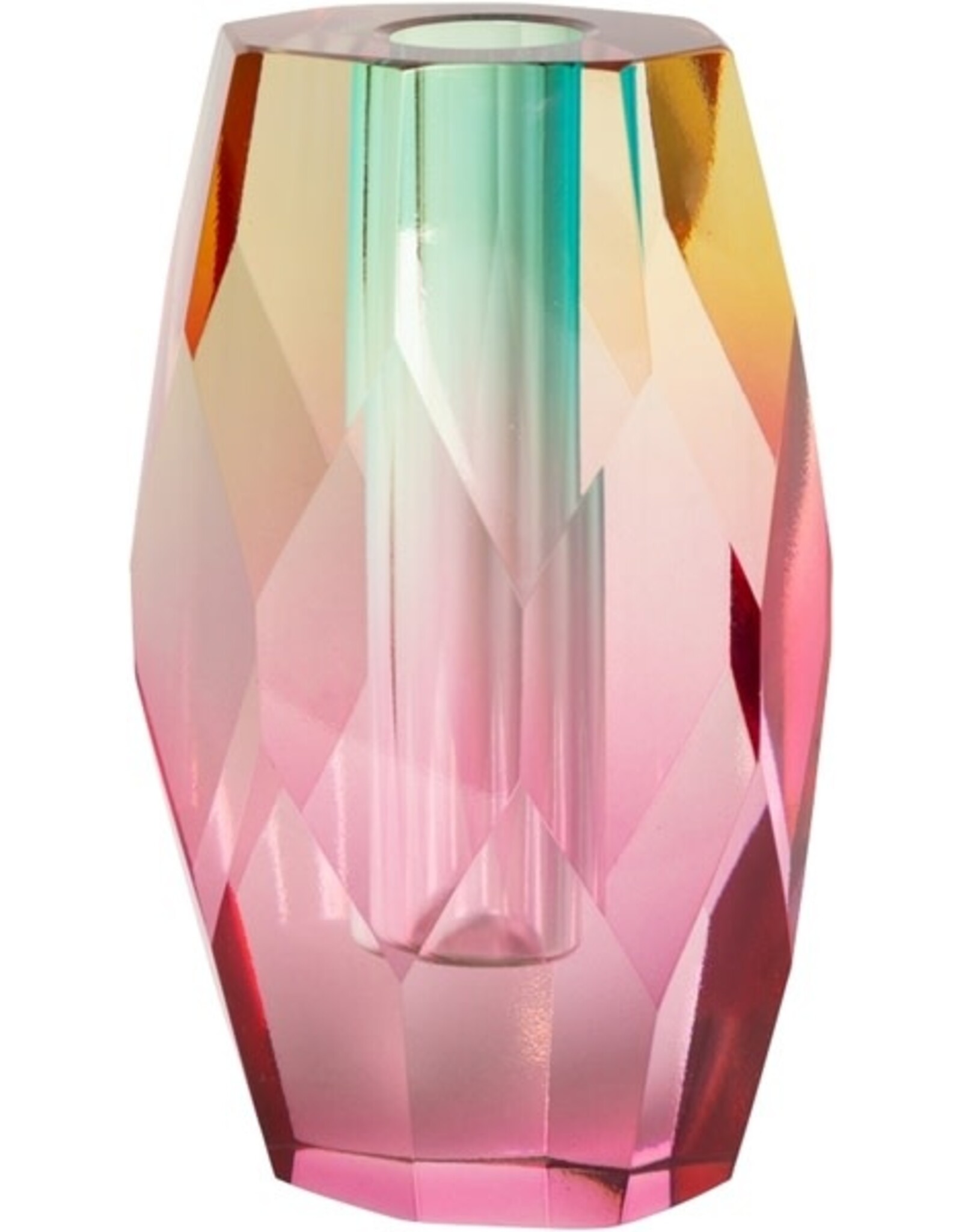 Crystal vase, pink ombre, 12,5x5x7,5 cm