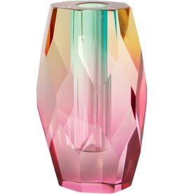Crystal vase, pink ombre, 12,5x5x7,5 cm