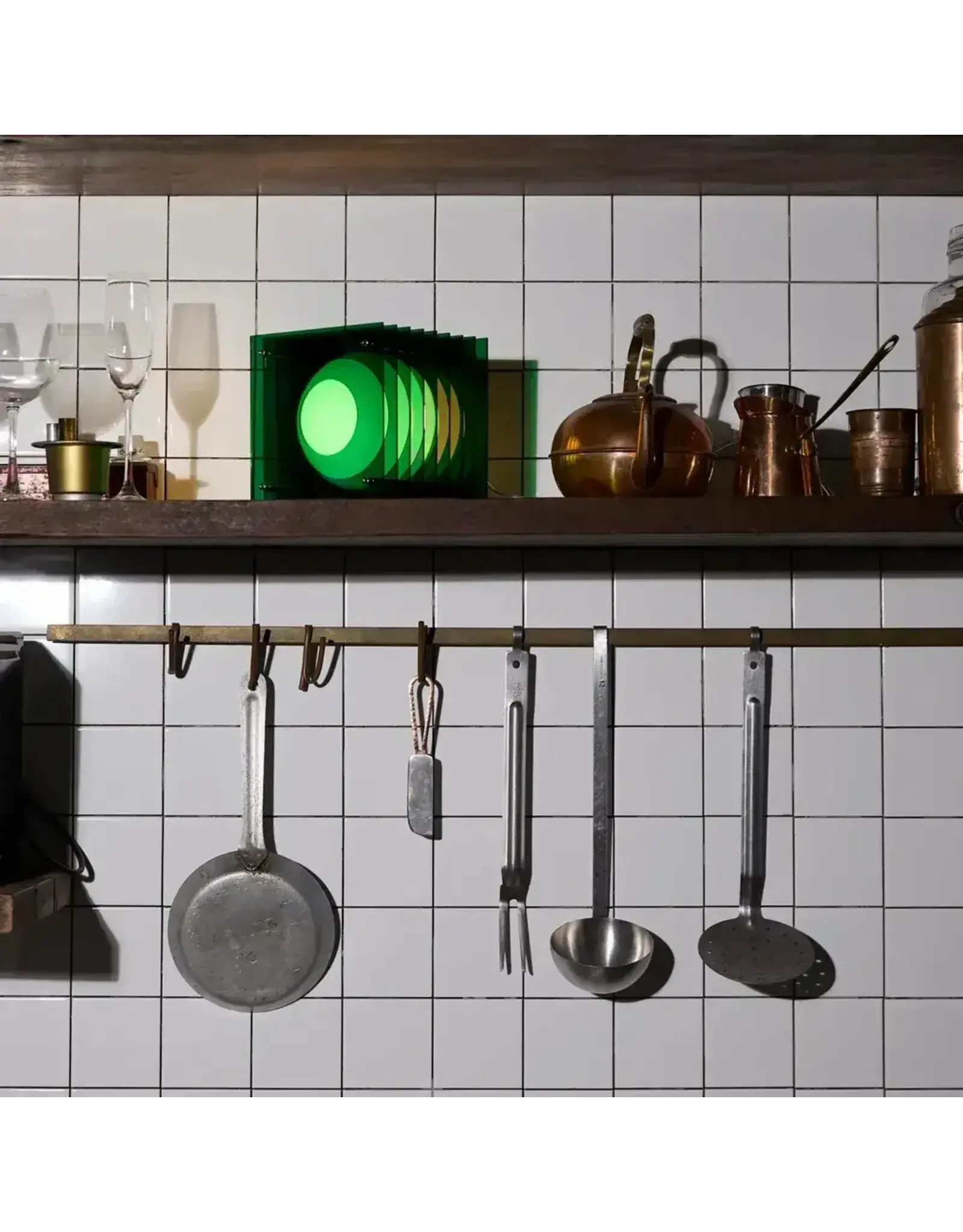 BANG LOP lamp small square in green acrylic