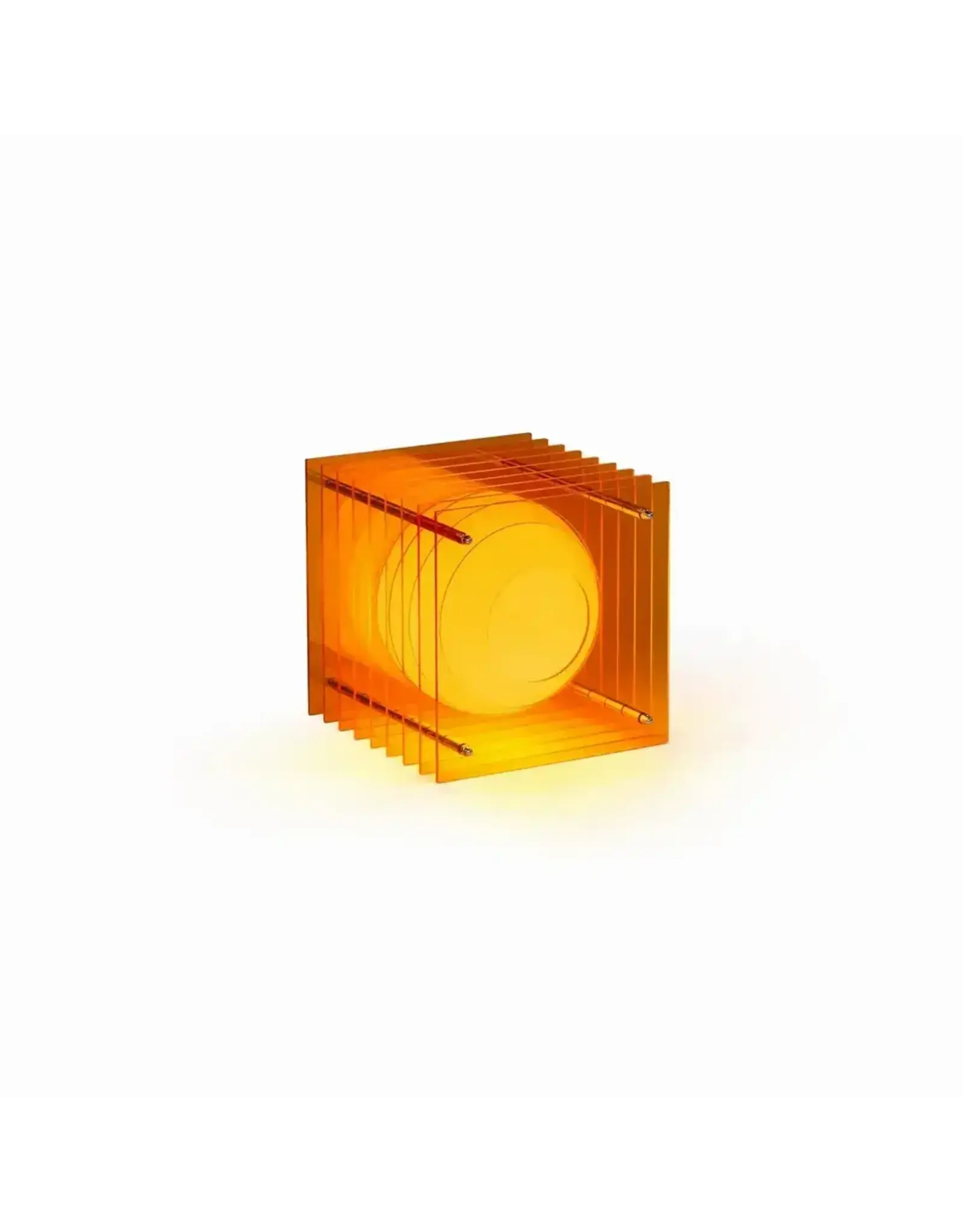 BANG LOP lamp small square in orange acrylic
