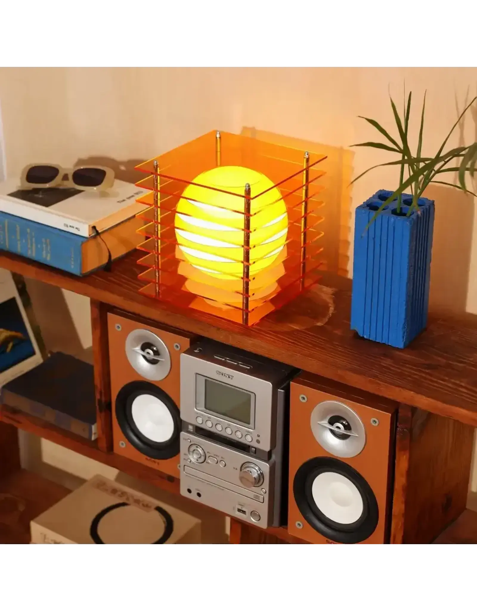 BANG LOP lamp small square in orange acrylic