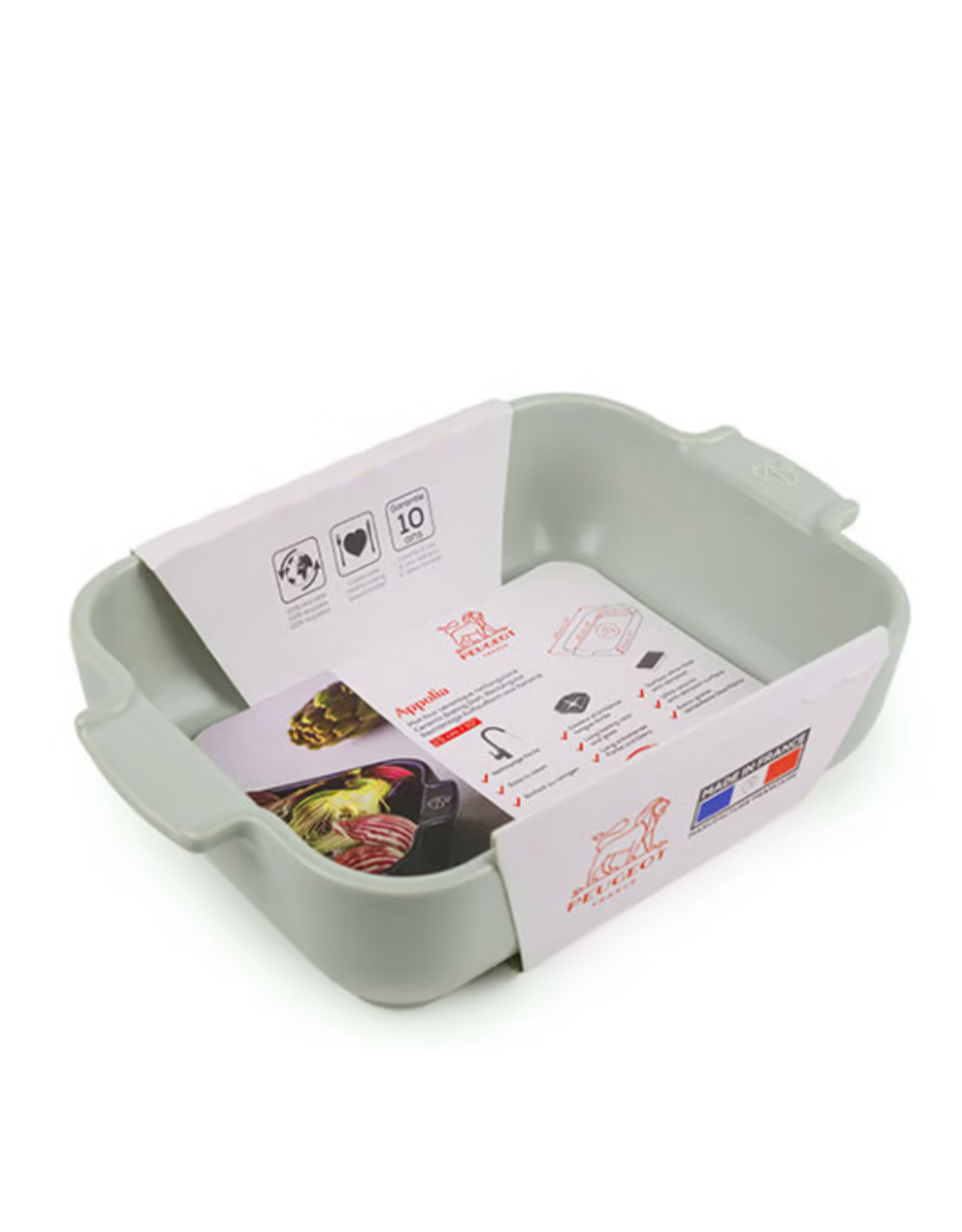 Peugeot France Appolia Vierkante  Keramische Ovenschaal Saliegroen 25cm