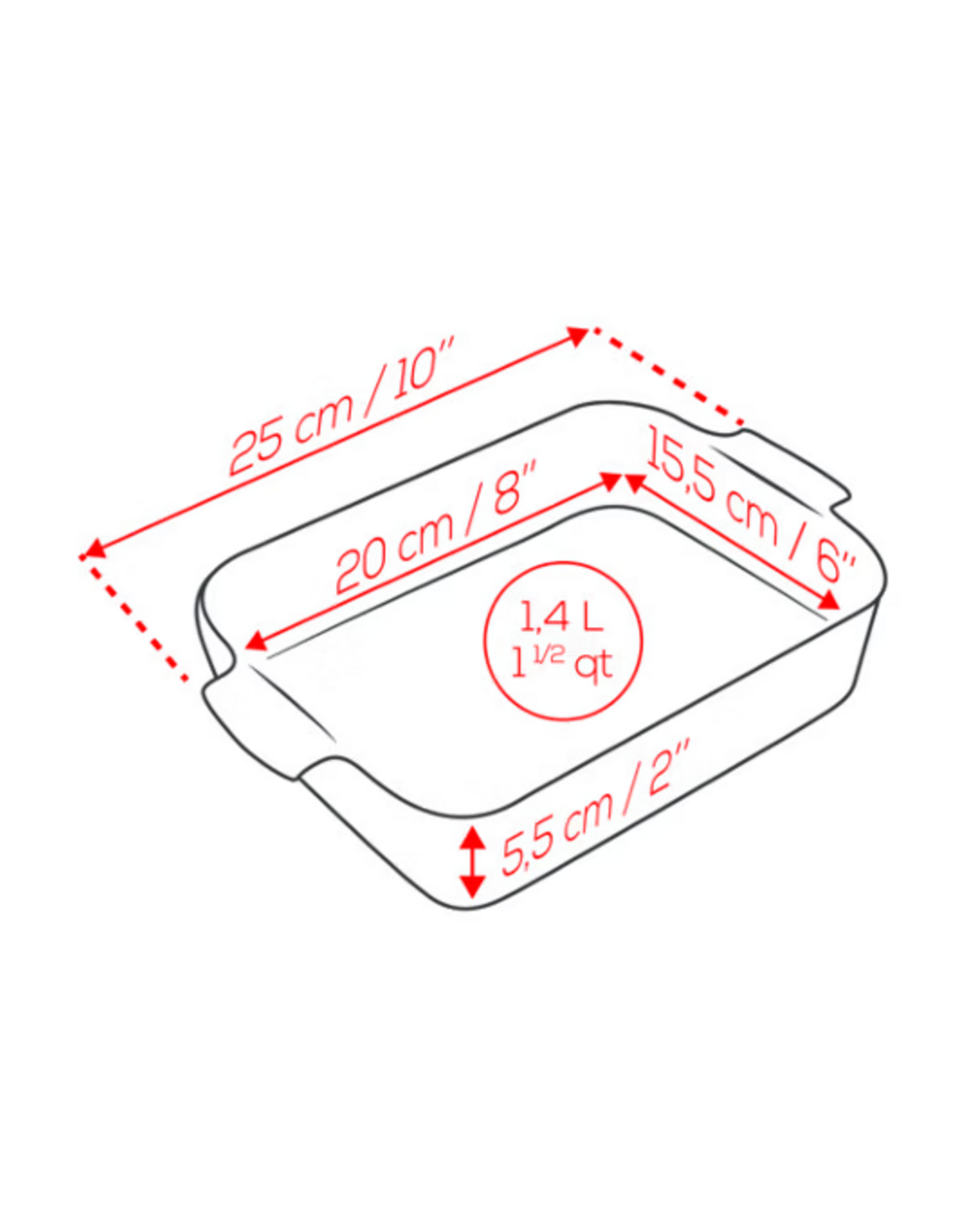 Peugeot France Appolia Vierkante  Keramische Ovenschaal Saliegroen 25cm