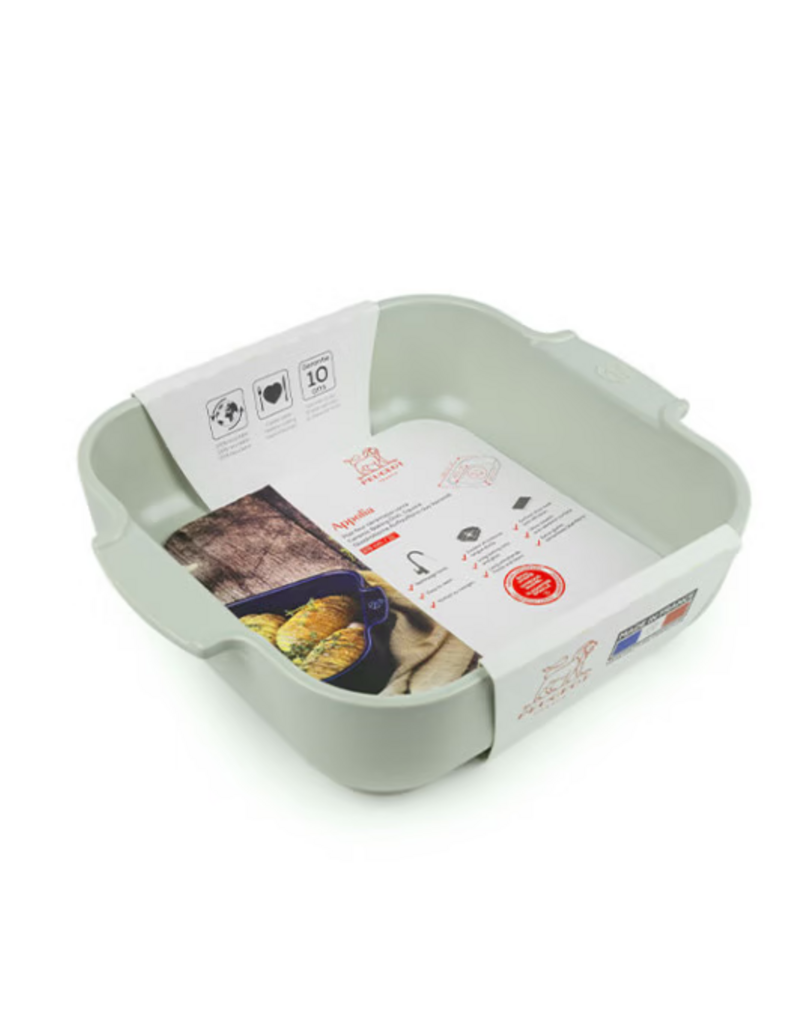 Peugeot France Appolia Vierkante  Keramische Ovenschaal Saliegroen 28cm