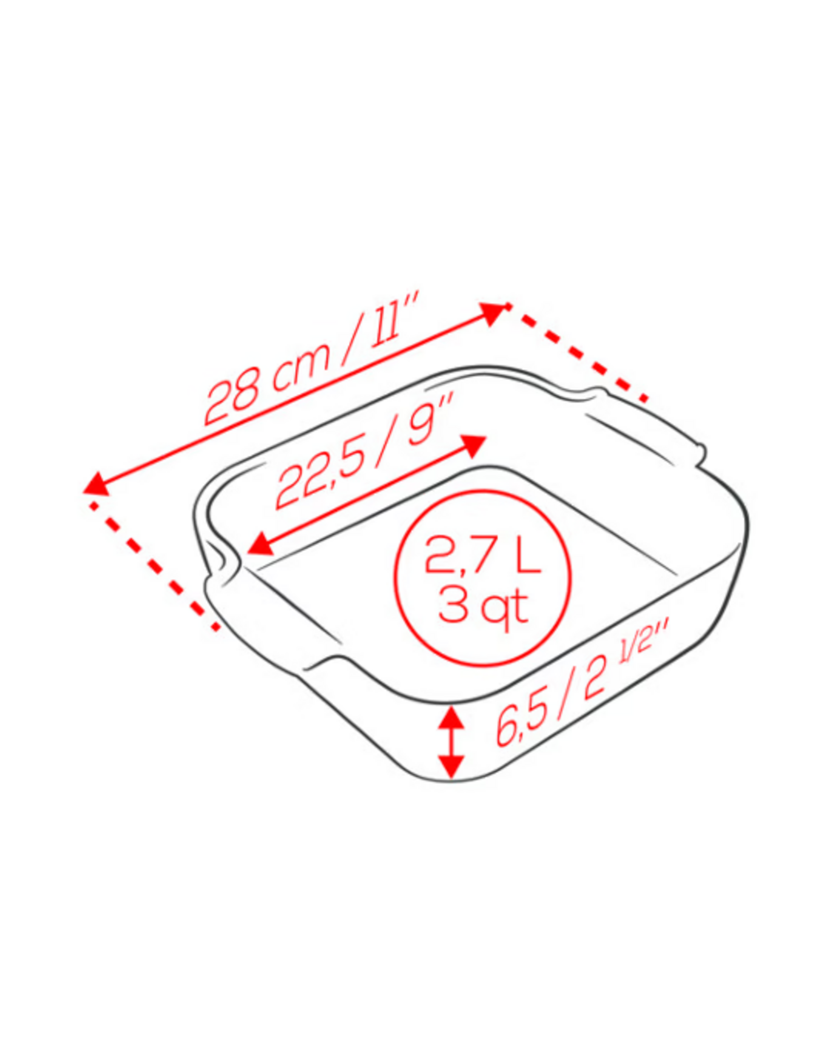 Peugeot France Appolia Vierkante  Keramische Ovenschaal Saliegroen 28cm