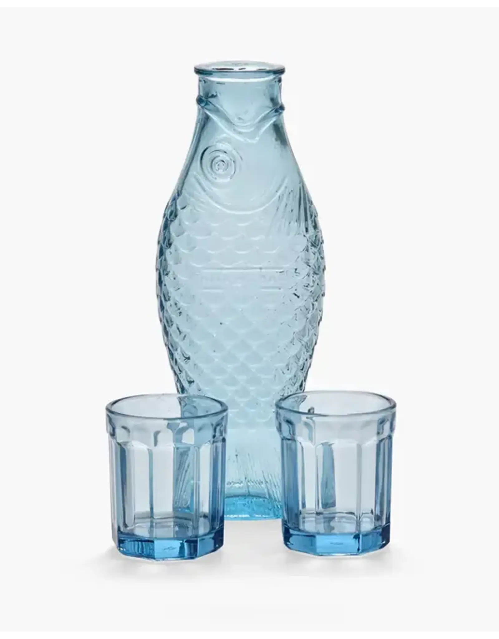 Serax Set Carafe + 2 Glasses M Blue Fish&fish
