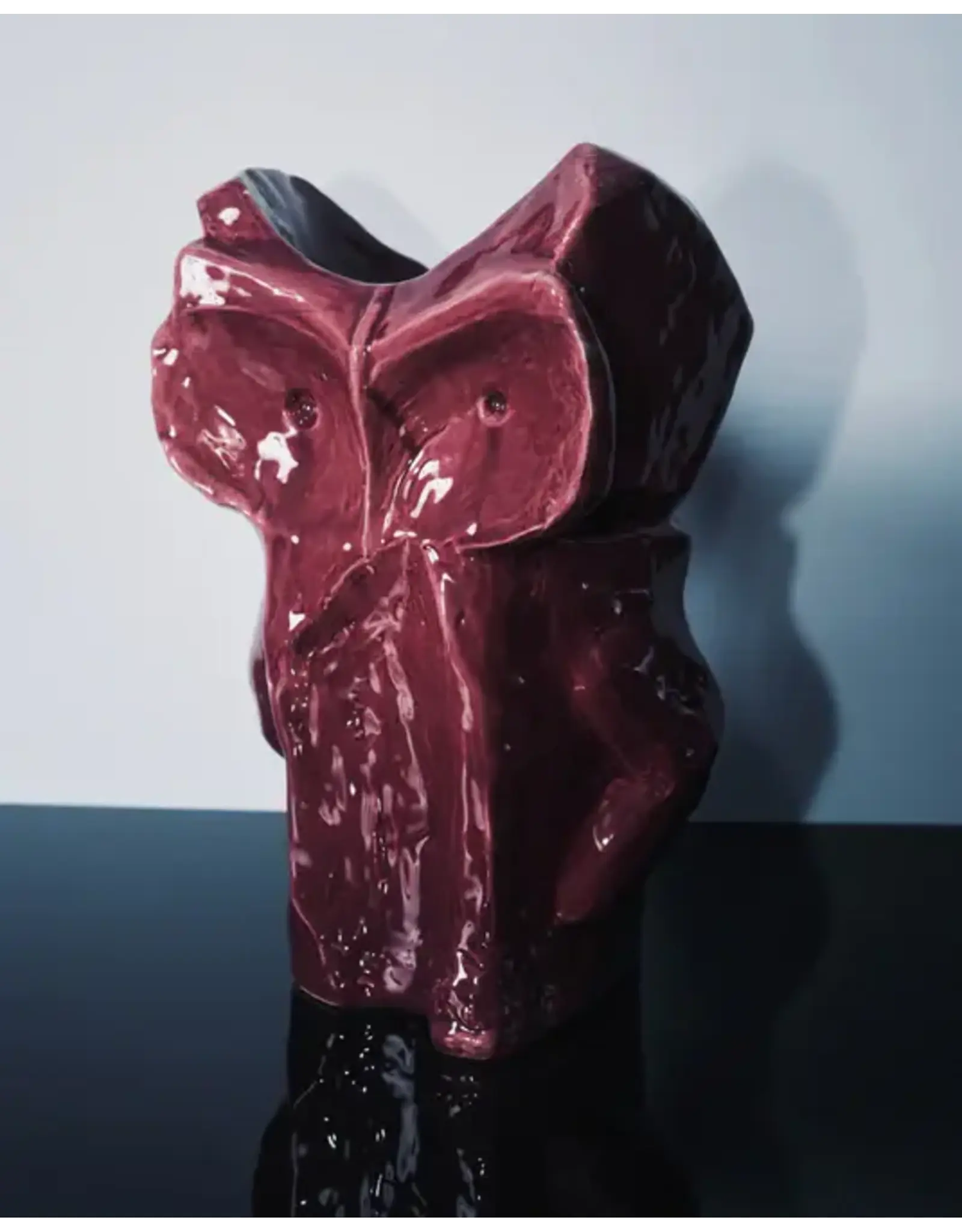 Serax Owl Vase L Aubergine After Midnight