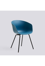 HAY AAC26 Black powder coated steel 4 leg base Standard glider-Azure blue 2.0 shell-None-None
