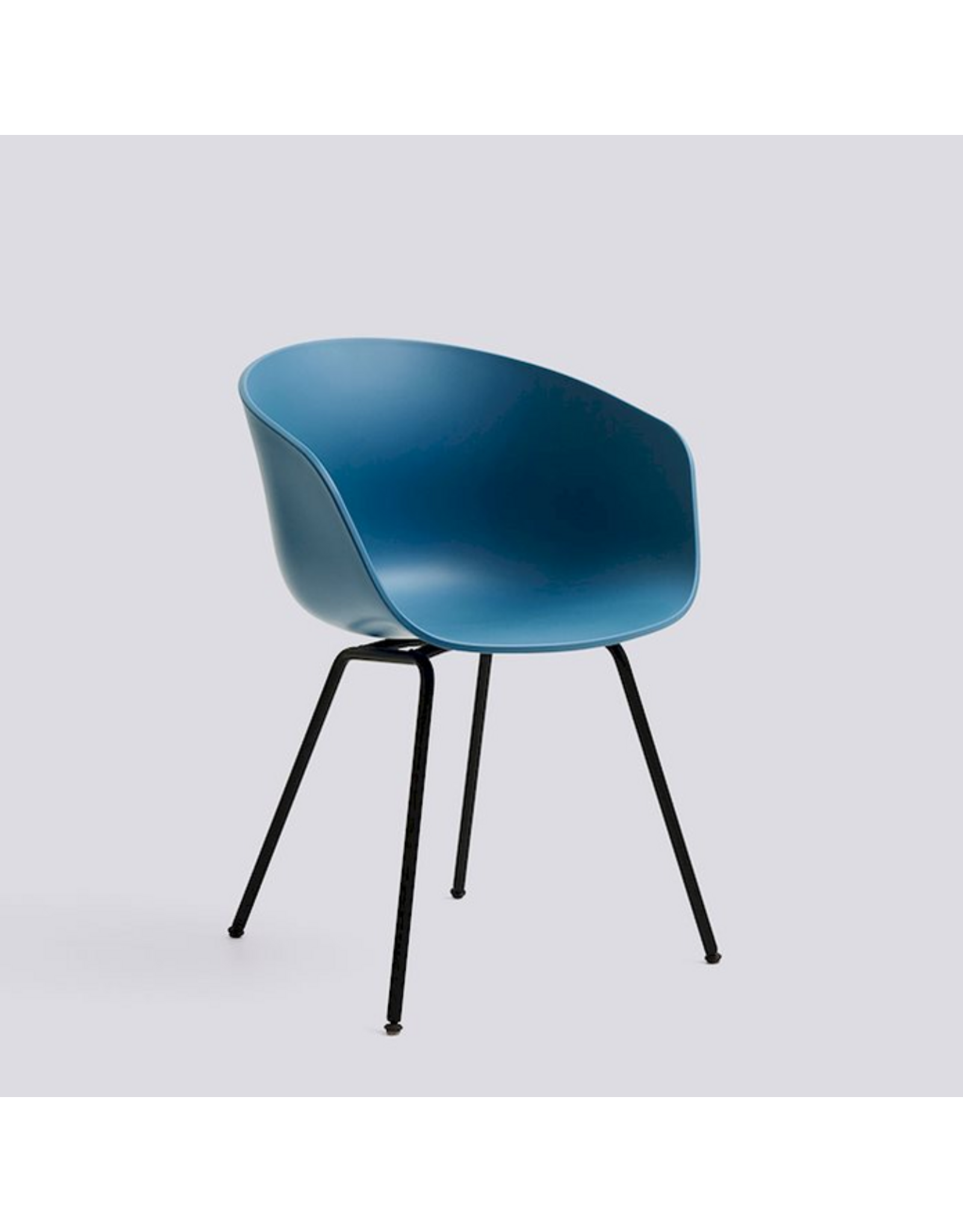 HAY AAC26 Black powder coated steel 4 leg base Standard glider-Azure blue 2.0 shell-None-None