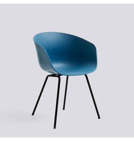 HAY AAC26 Black powder coated steel 4 leg base Standard glider-Azure blue 2.0 shell-None-None