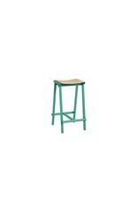HAY Taburete 8 Bar stool Low Soft jade powder coated base H65-Water-based lacquered oak veneer seat