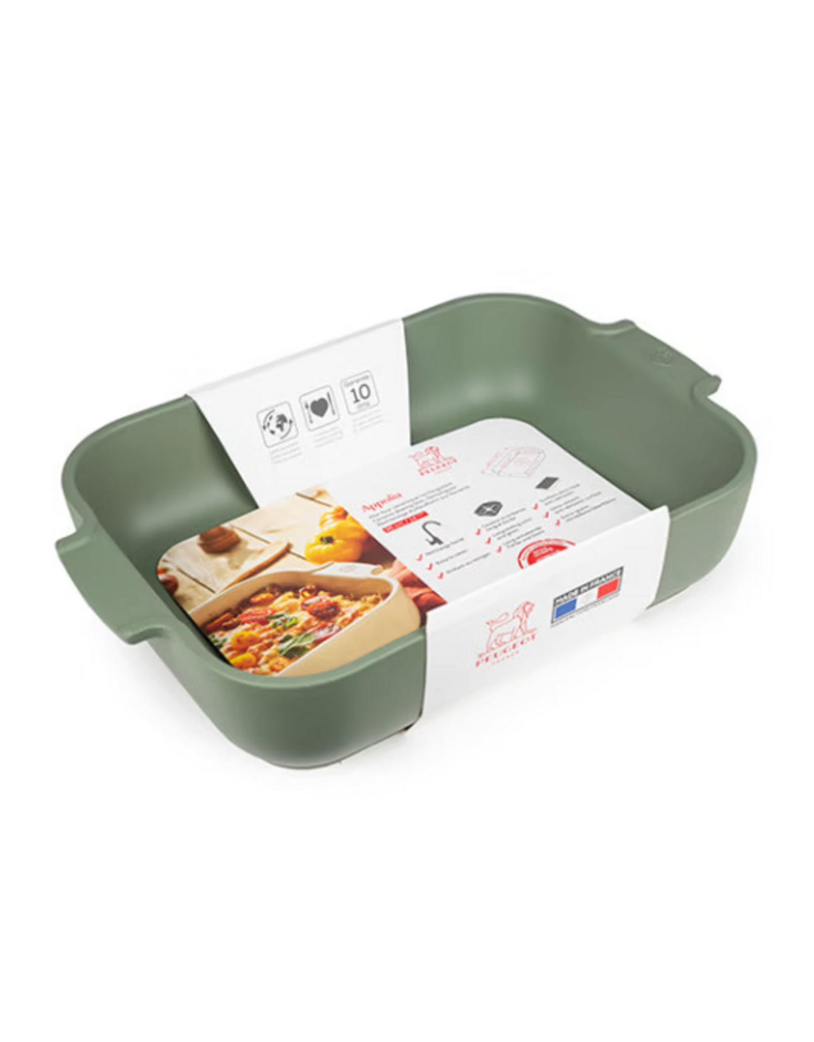 Peugeot France Appolia Vierkante Keramische Ovenschaal Varengroen 36cm