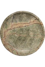 Round Serving bowl, marble, forest green, 30øx4 cm
