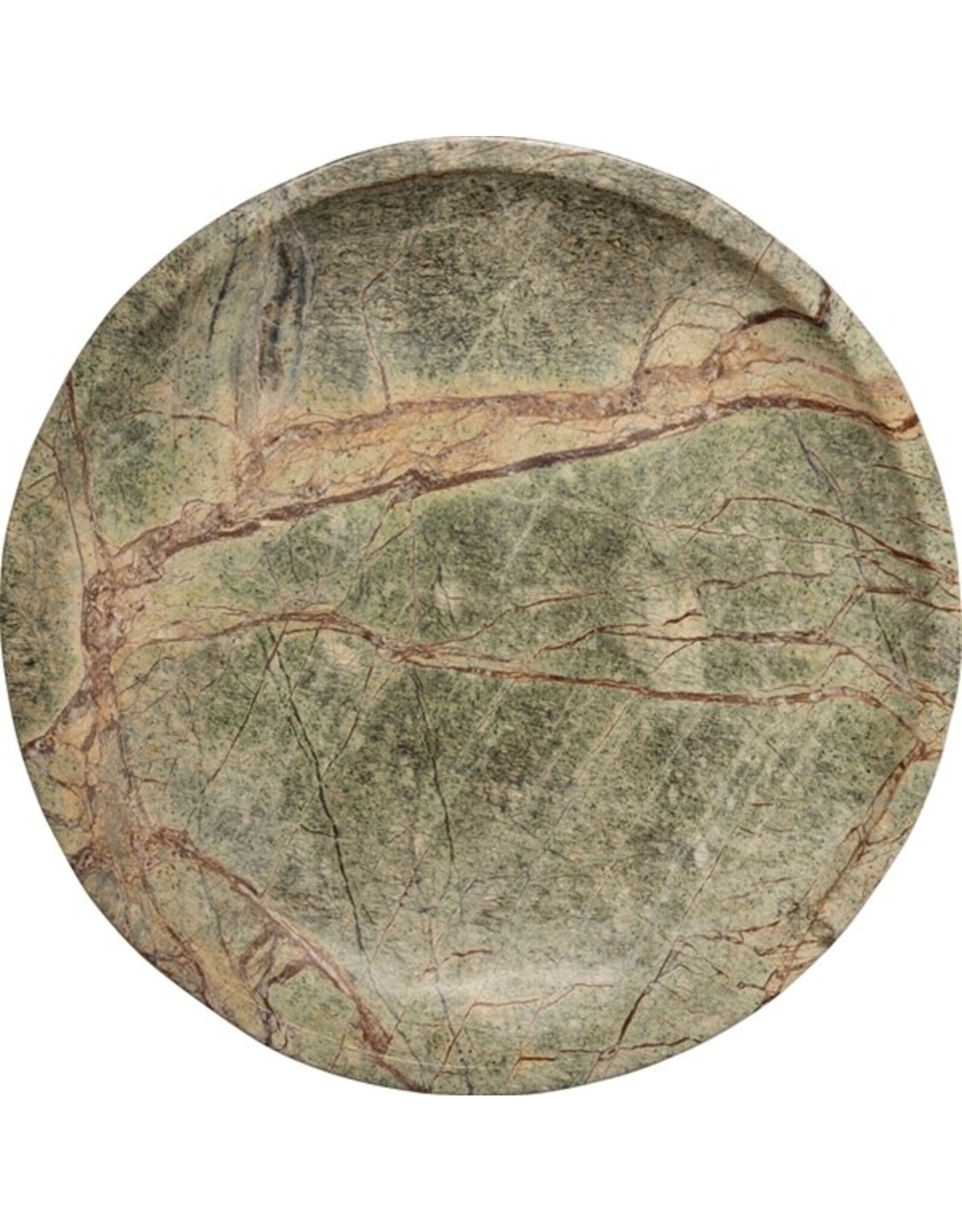 Round Serving bowl, marble, forest green, 30øx4 cm