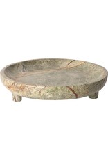 Round Serving bowl, marble, forest green, 30øx4 cm