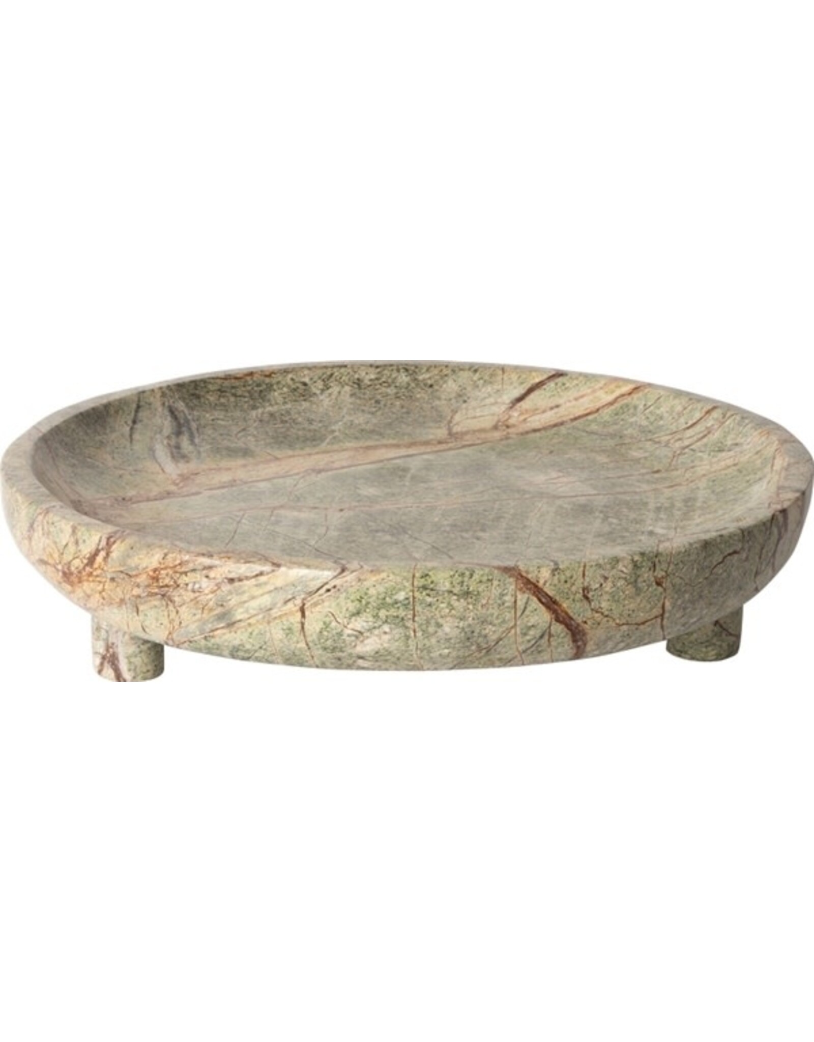 Round Serving bowl, marble, forest green, 30øx4 cm