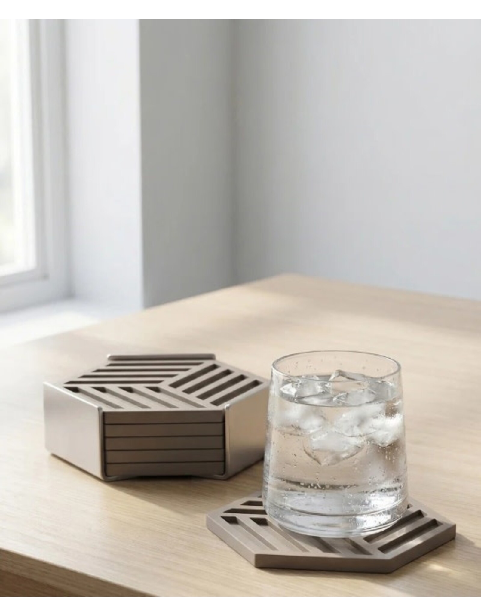 ZONE Denmark Coasters Hexagon 6pcs Taupe