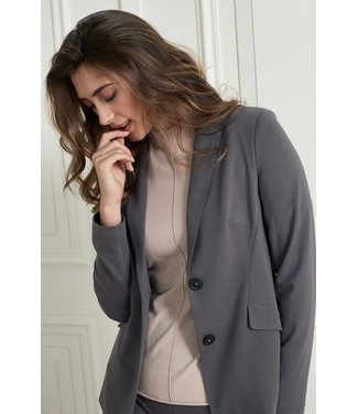 YAYA 1509085-121  Jersey slim fit blazer with pockets in a lyocell blend