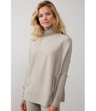 YAYA 01-000125-209/99247  Wide sweater with rib stitch detail and turtle neckline
