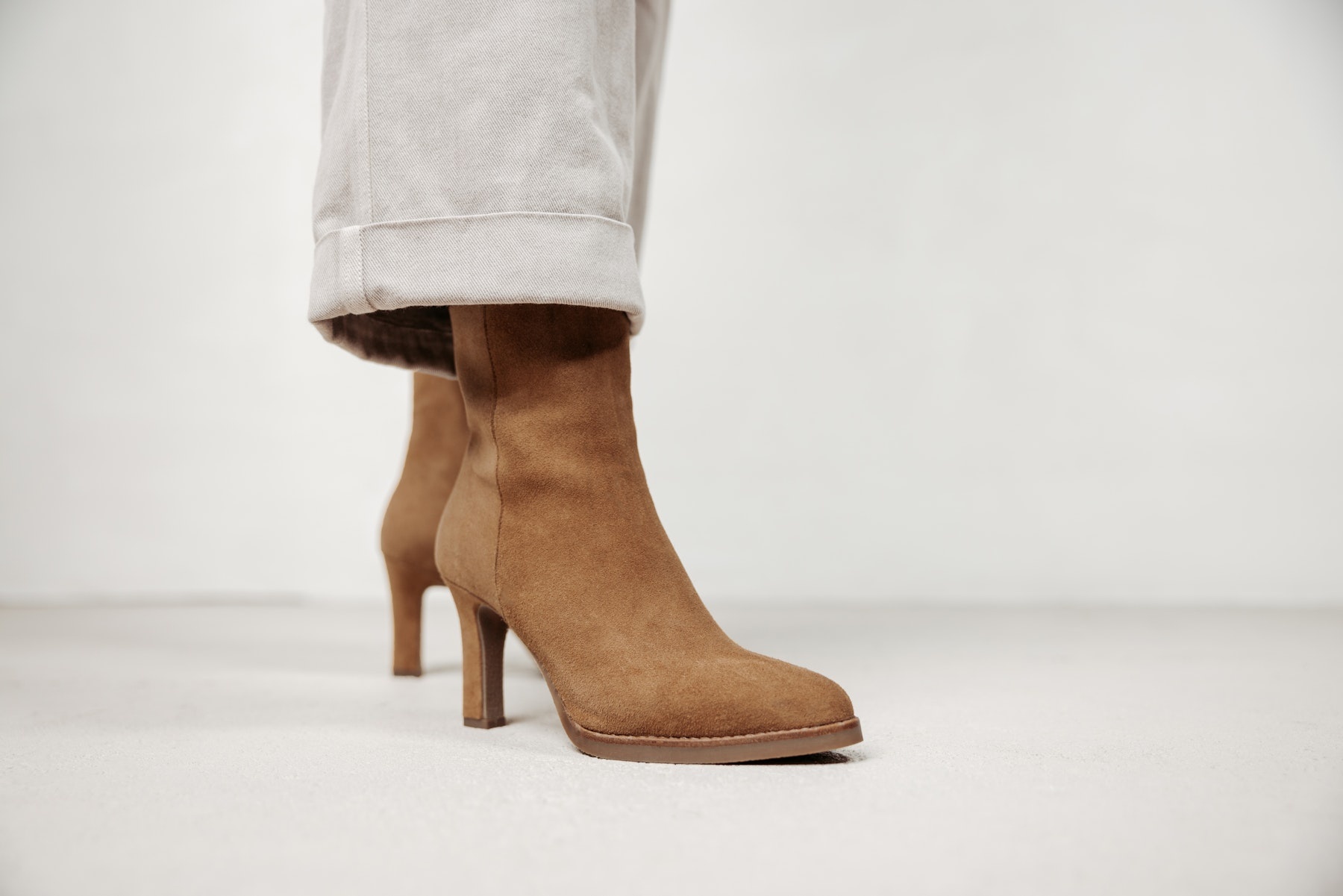 cognac enkellaarsjes hak