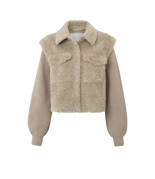 Cropped teddy sale jacket