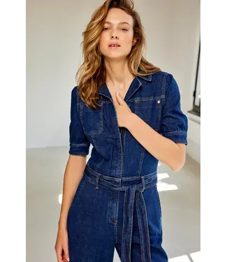 Summum Woman 4s2555-5155/000453-Denim  Slim fit jumpsuit comfi stretch denim