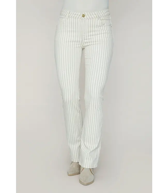 57348/PureWhite/Stripe  Como Long Striped Pant