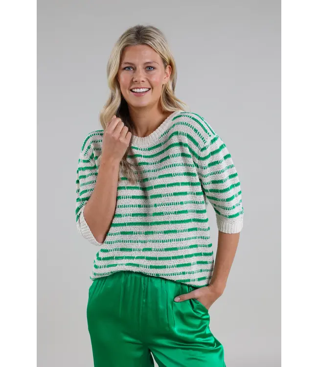 SS240615/green  Vinna Pullover SS Stripe