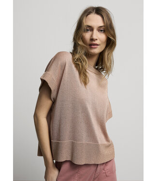 Summum Woman 7s5827-7977/000554-Antiquepink  Oversized sleeveless sweater shimmering lurex knit