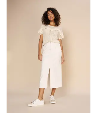 Mos Mosh 162330/White  MMMella White Denim Skirt