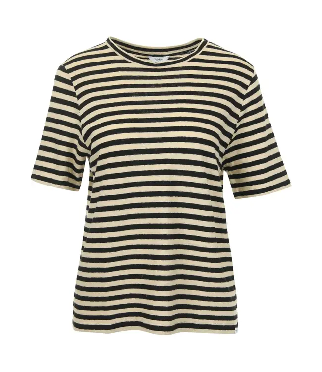 S24T1077-black/beige  T-shirt stripe