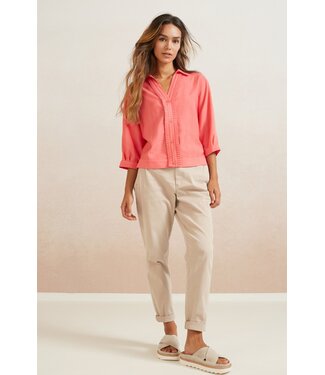 YAYA 01-301139-404/30403  Woven loose fit trousers with pleaths and elasticated waist