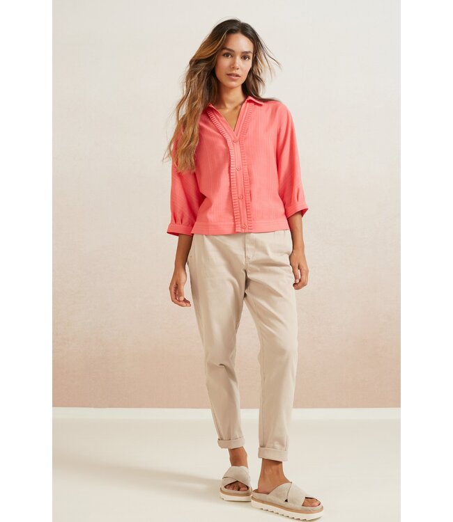 01-301139-404/30403  Woven loose fit trousers with pleaths and elasticated waist