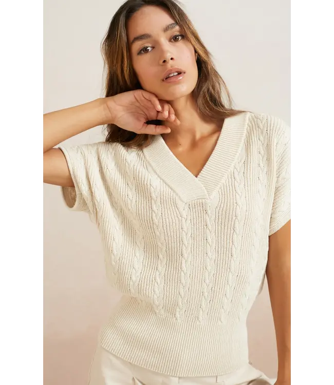 01-000350-404/99309  Cabble sleeveless v-neck sweater