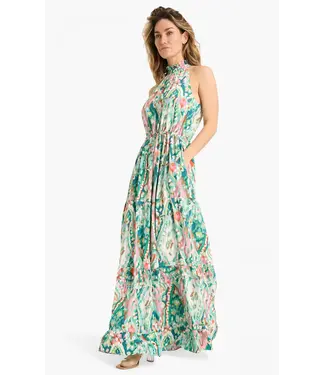 Aimée the Label StanA-GreenPrint  Long Dress